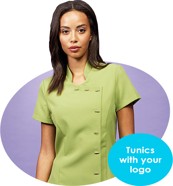 Personalised Tunics with logo or text embroidery.