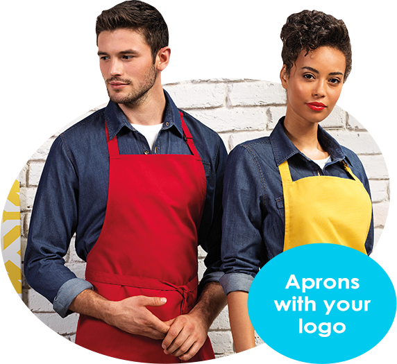 Personalised Aprons with logo or text embroidery.